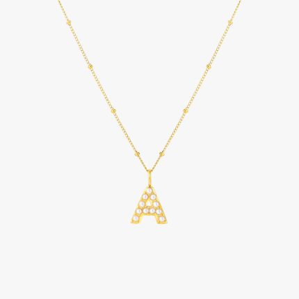 A Pearl Initial Necklace