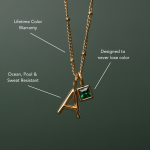 Initial & Birthstone Charm Necklace - Image 4