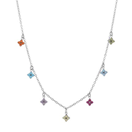 Colorful Flower Charms Necklace