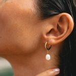 Freshwater Pearl Hoop Earrings - Image 7