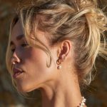 Hammered Pearl Hoop Earrings - Image 13