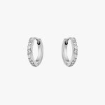 Silver diamond hoops