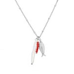 Silver Pearl Fish Necklace