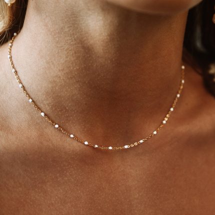 White beaded necklace
